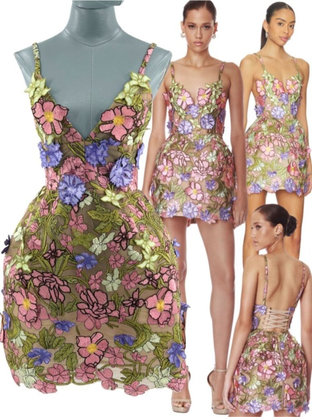🆕 BRONX & BANCO 🧿 NWOT Iris Floral Aria Mini Dress, Pink Multi - Sz M US 6